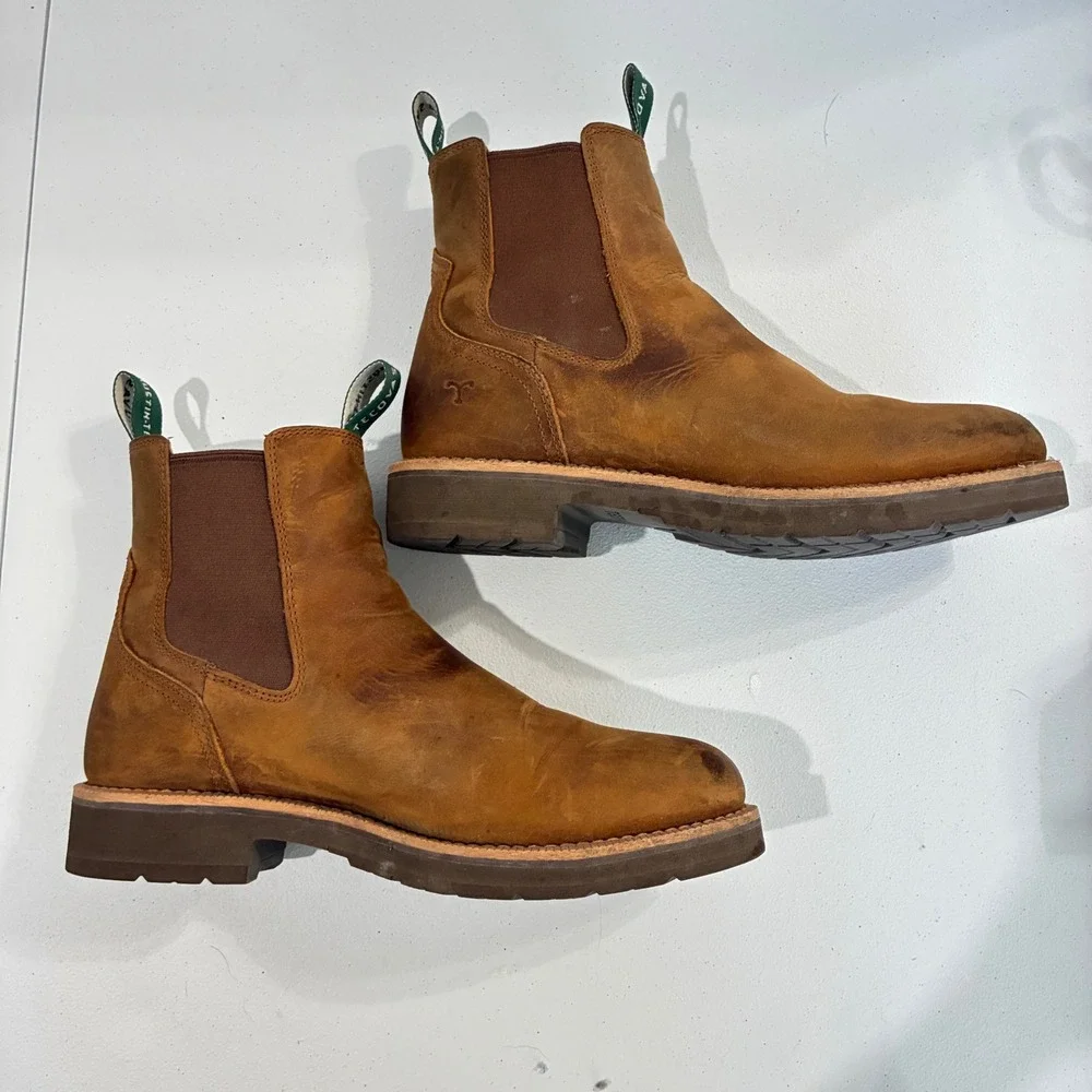 Tecovas Men's The Rugged Light Tobacco Tan Chelsea Boots 9.5EE Leather Western